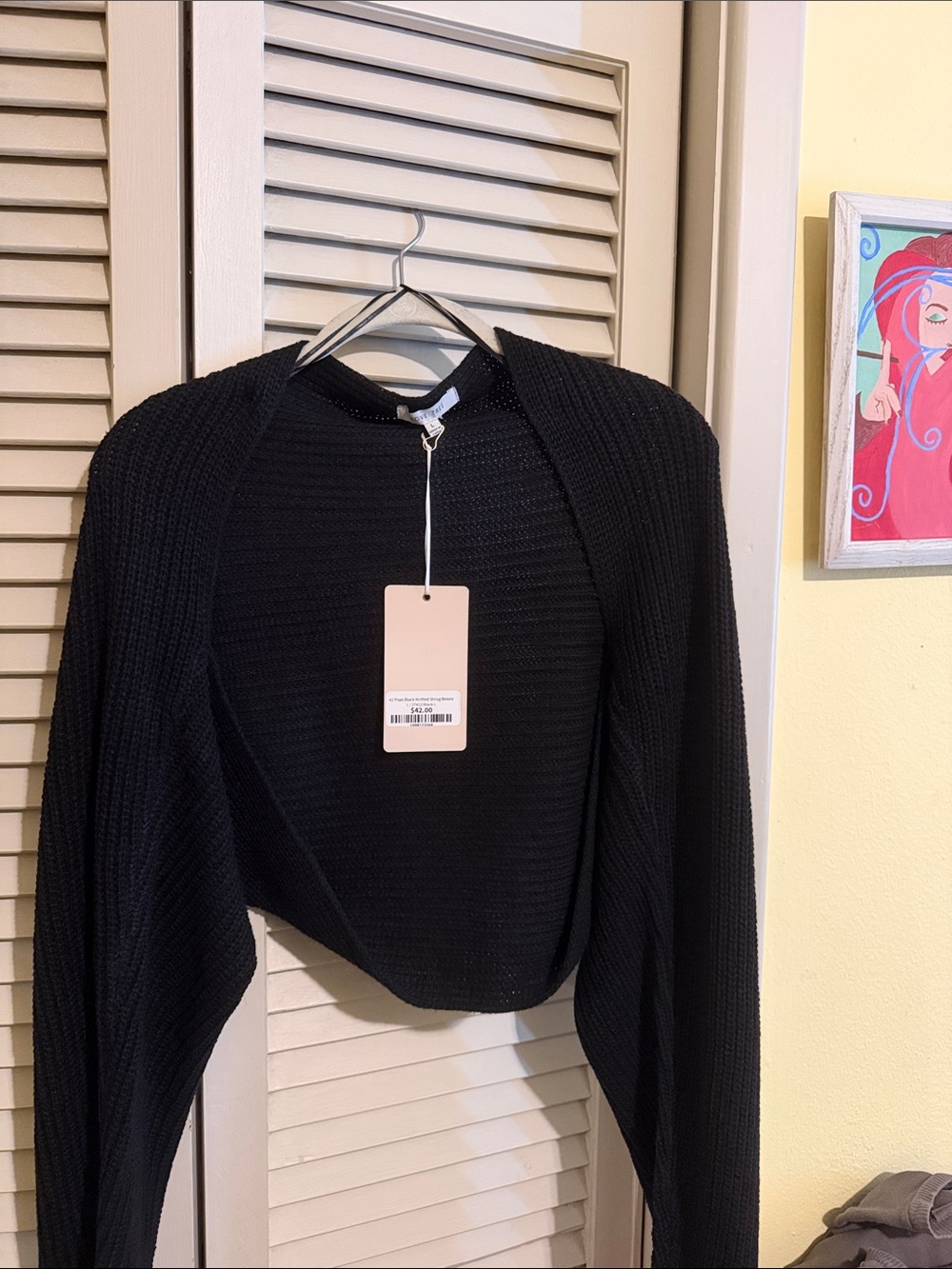 Love Tree Black Cropped Knit Bolero Shrug